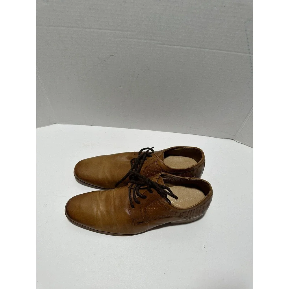 Christian Gallery Gentleman Brown Genuine Leather Shoes Sz 27 US Men 8.5-9